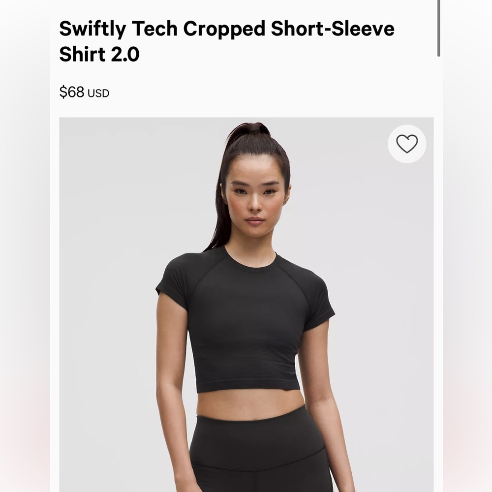 Lululemon swiftly cropped top